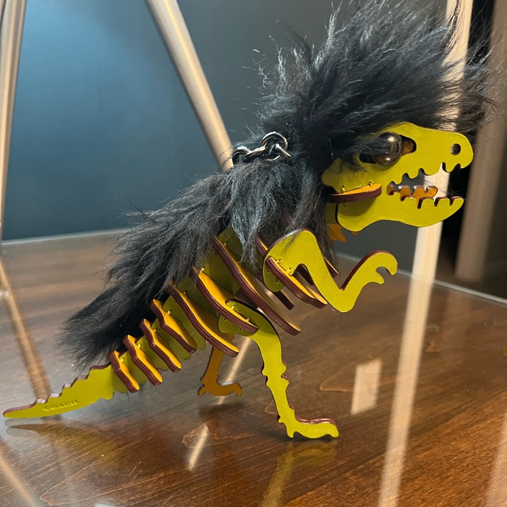 Coach Rexy Mohawk Large In Green With Black Hair With Black Hardware